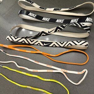 Set of 7 Nike Orange, Yellow, Black, & White Headband Hair Flyaway Tamers
